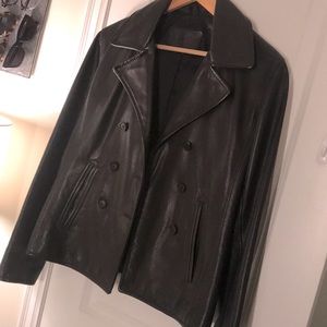 Roots Black Leather Jacket Size 6 Small